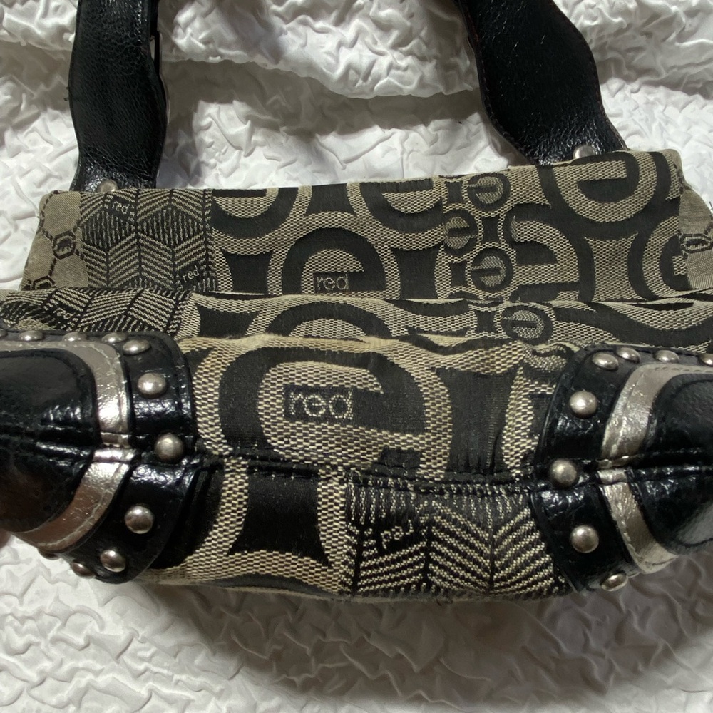 Vintage Marc Ecko RED Black and Cream Textured Purse with Logo - Picture 10 of 11